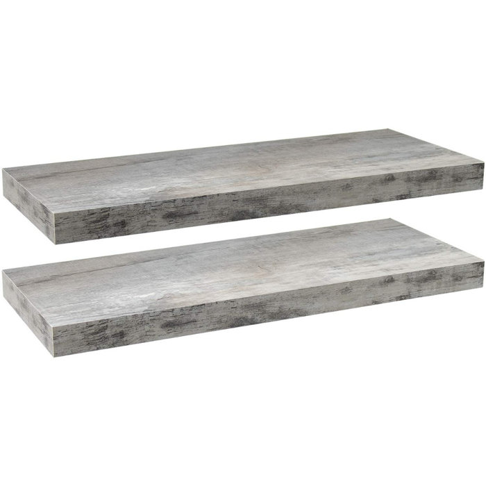 Gracie Oaks Celedon Oaks Floating Shelf Set Rustic Wood Coastal Beach
